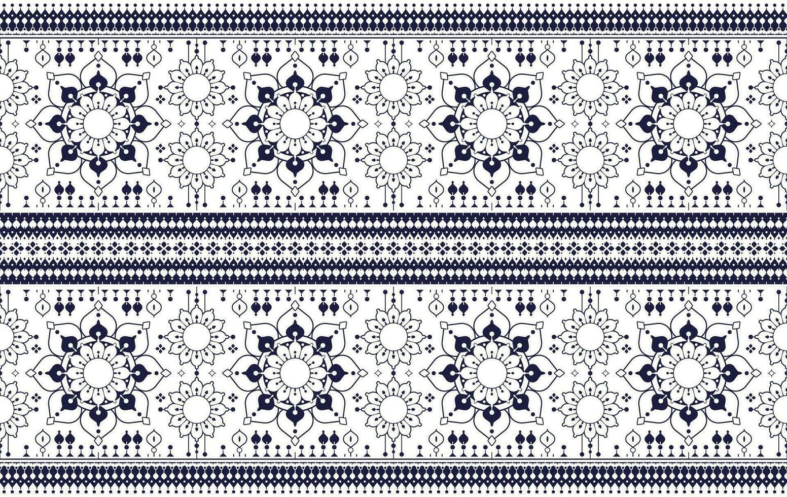 geometric flower and mandala ethnic fabric pattern for cloth carpet wallpaper background wrapping etc. vector