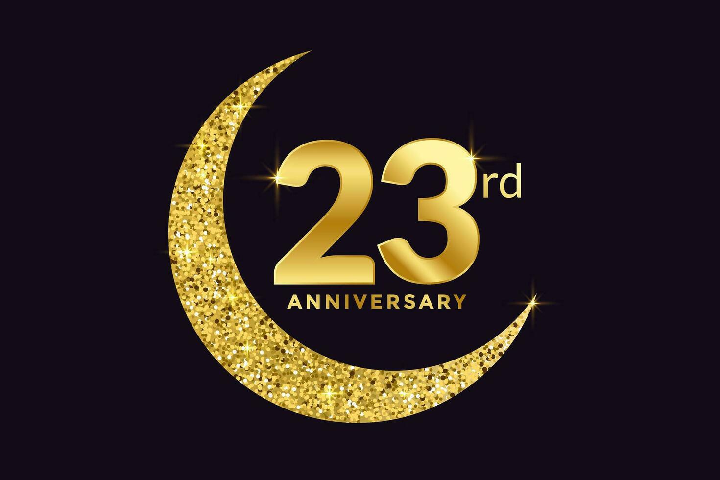 25 anniversary golden numbers isolated on black Vector Image