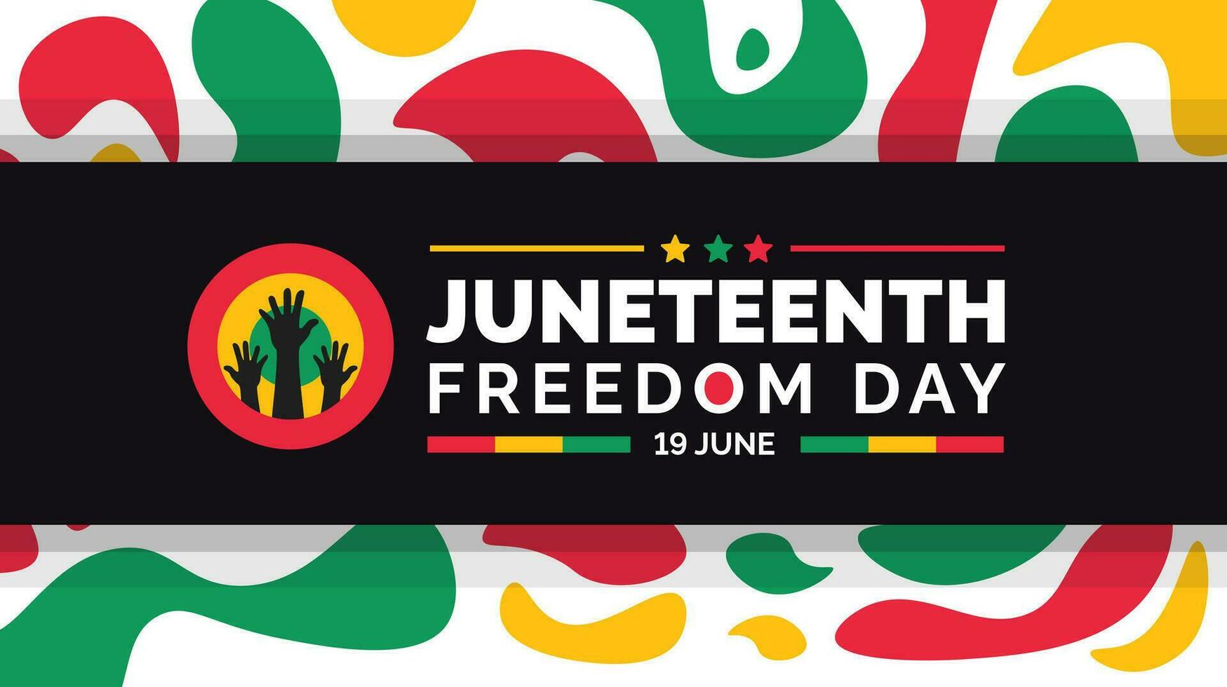 diecinueve de junio libertad día modelo para fondo, bandera, tarjeta, póster con tipografía diseño. africano americano independencia día fondo, día de libertad y emancipación. 19 junio. vector. vector