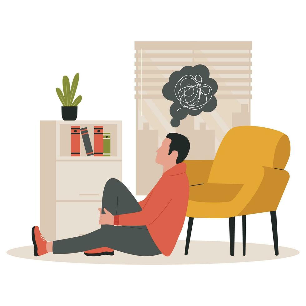 Vector anxiety concept illustration