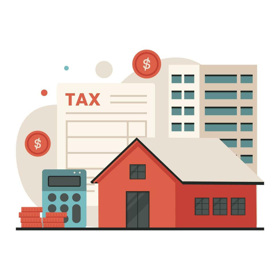 Property tax concept illustration vector