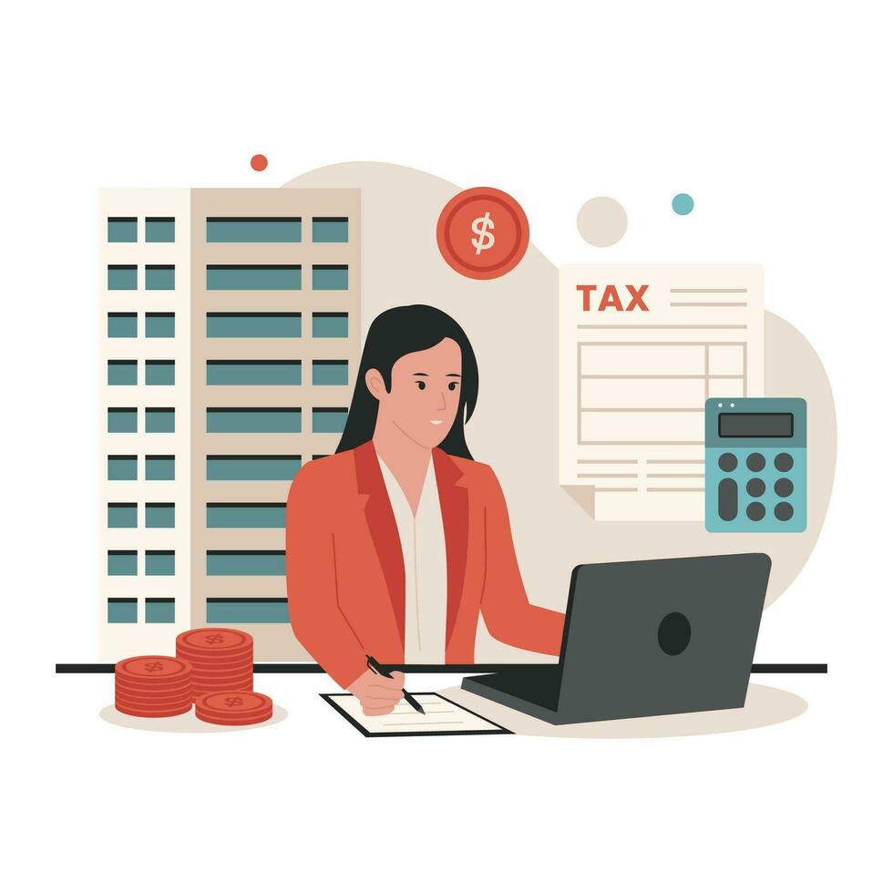 Corporation tax concept illustration vector