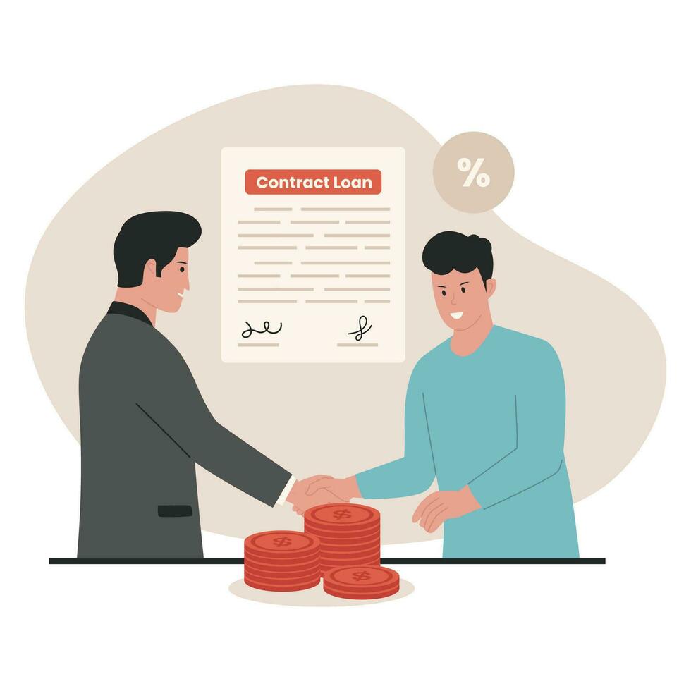 Loan agreement contract concept illustration 25367327 Vector Art at