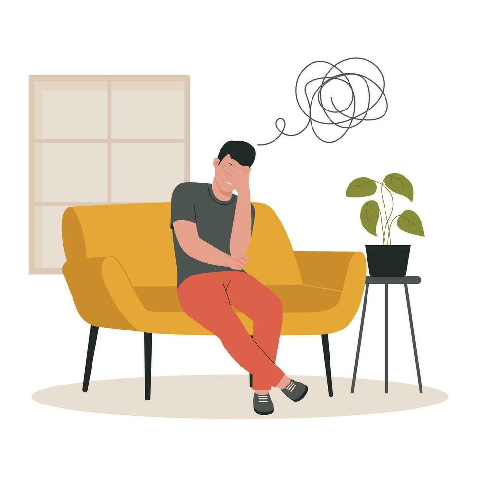 Stress and anxiety concept illustration vector