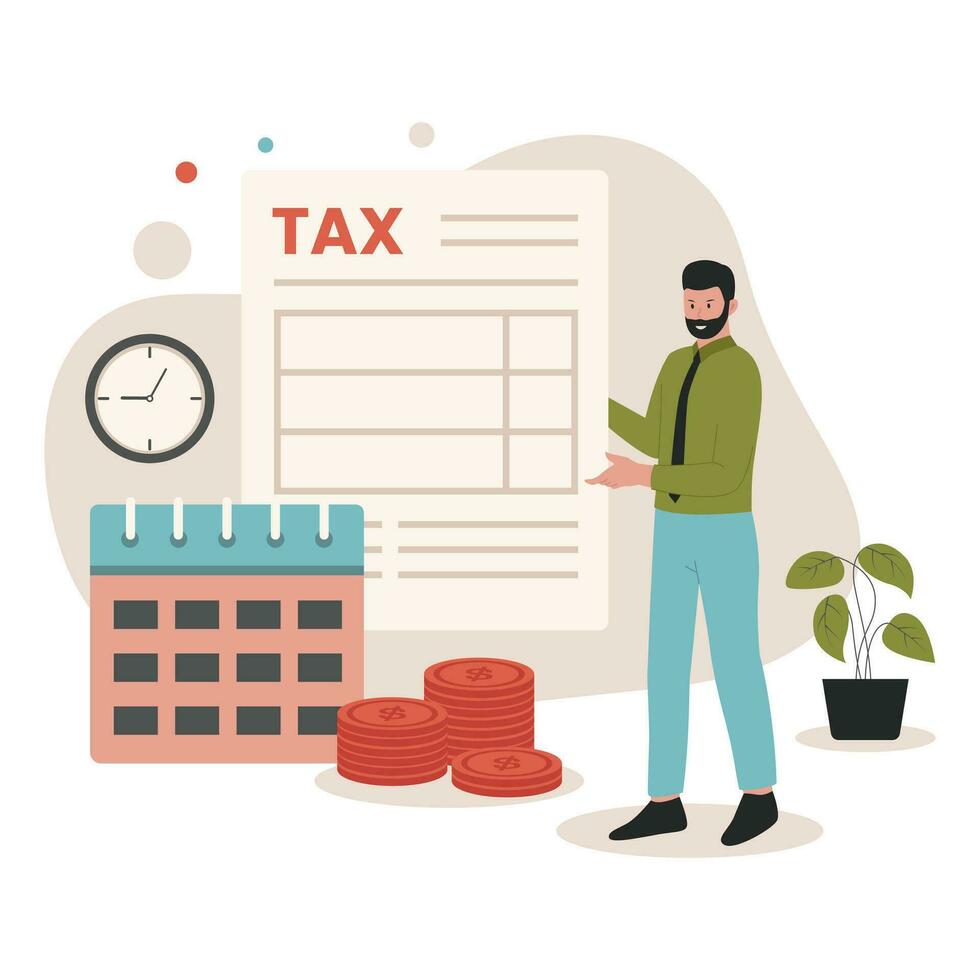 Tax calendar concept illustration vector