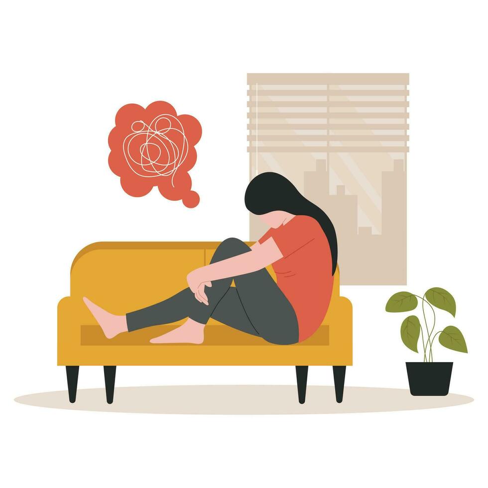 Flat mental health psychology concept illustration vector