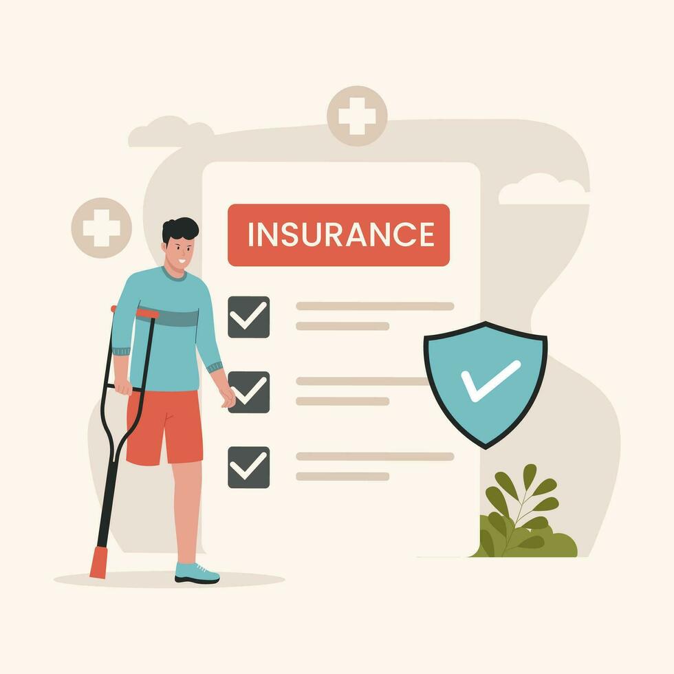 Disability insurance illustration concept vector