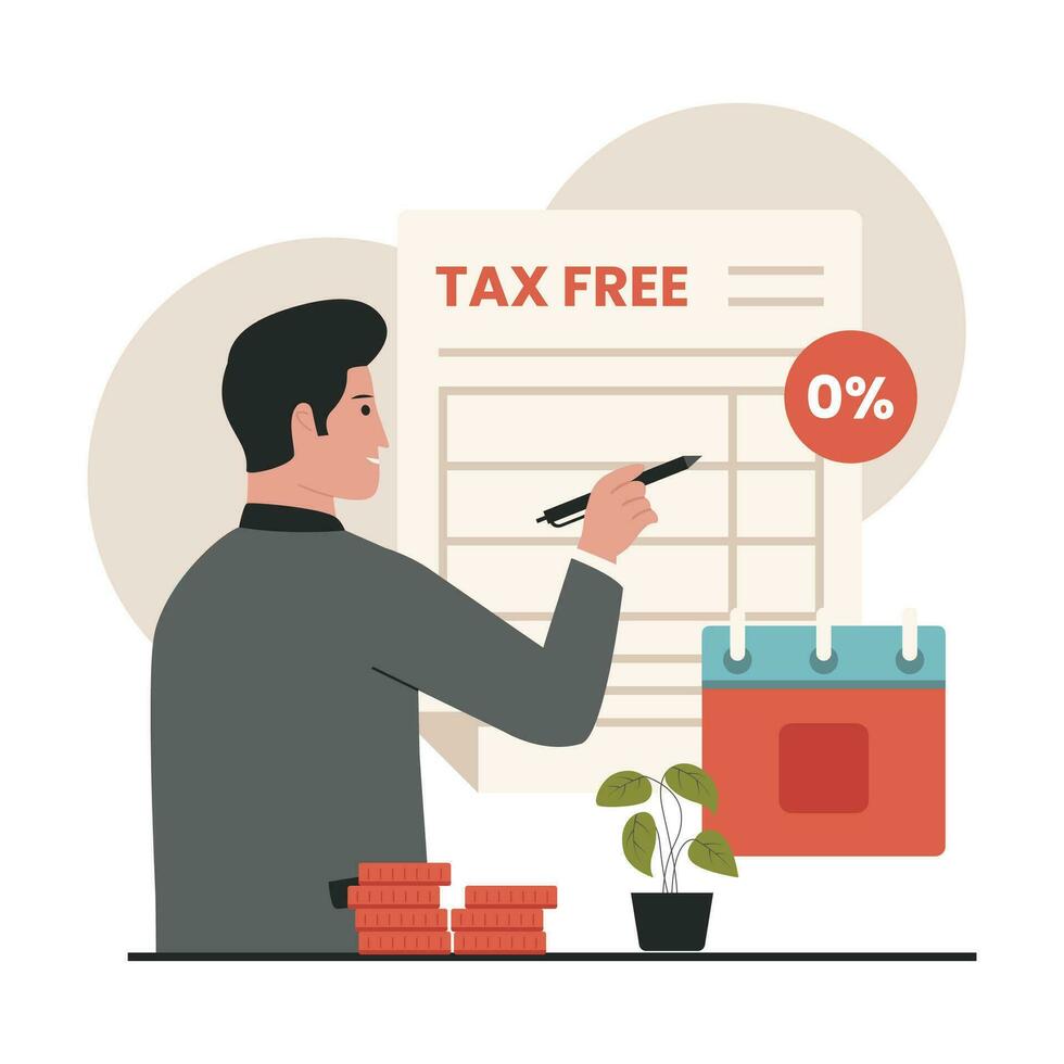 Tax free concept illustration vector