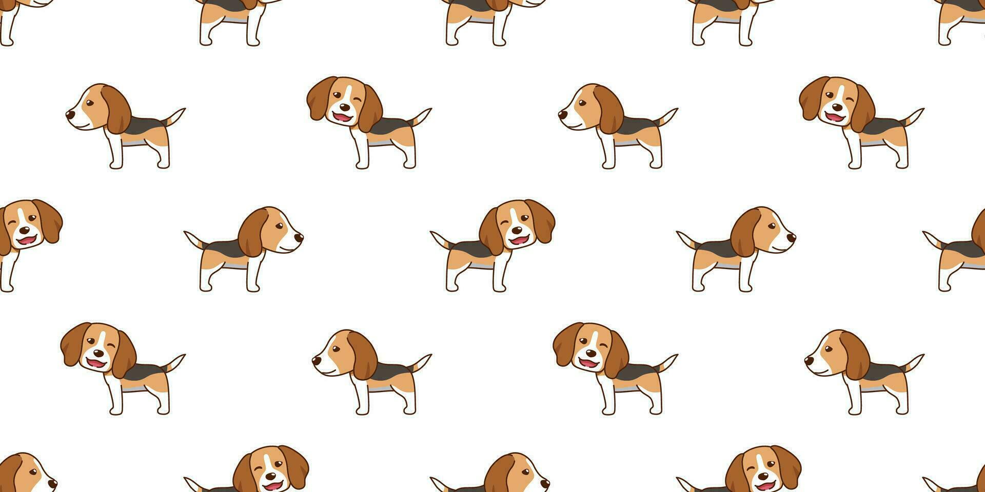 Vector cartoon beagle dog seamless pattern background