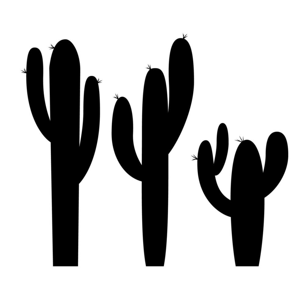 Black silhouette of a cactus vector