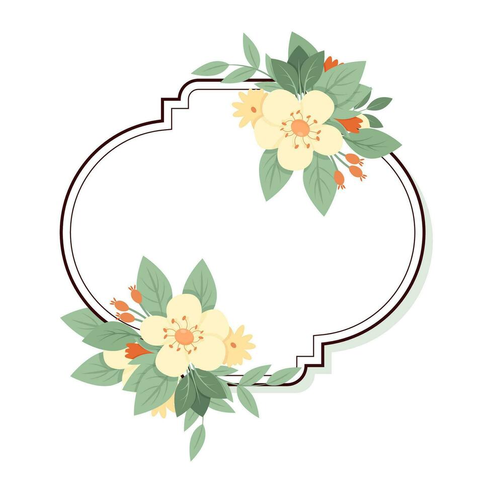 Vintage white label with flowers vector