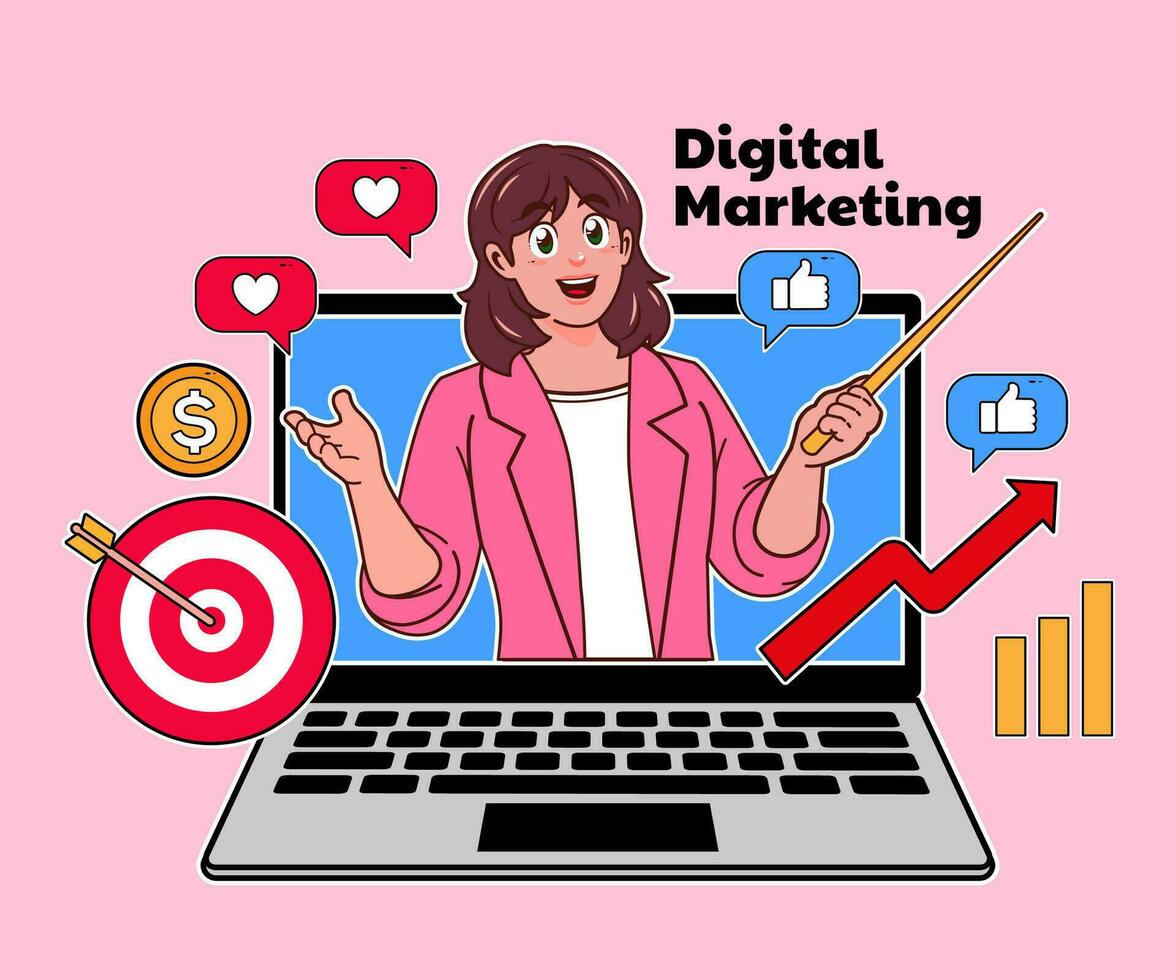 Digital marketing concept vector