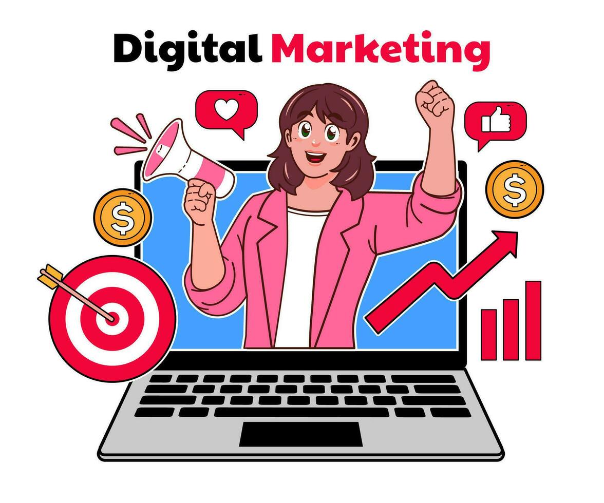 Digital marketing concept vector