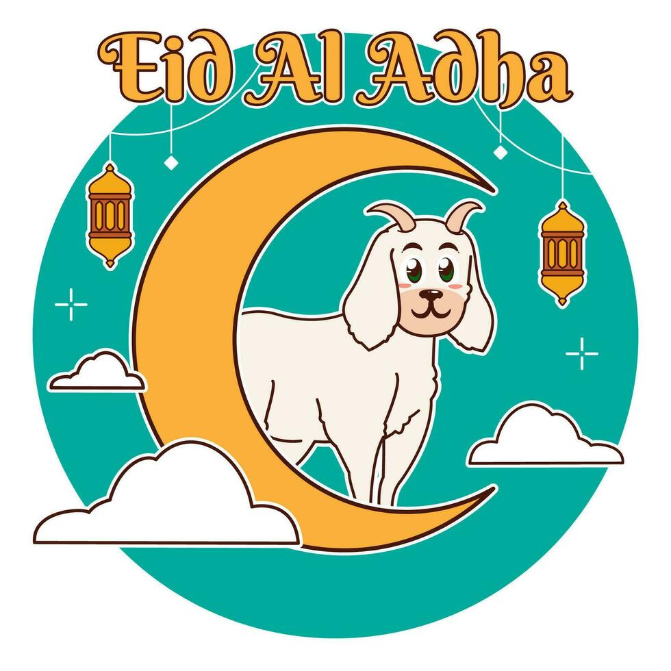 eid Alabama adha con cabra vector