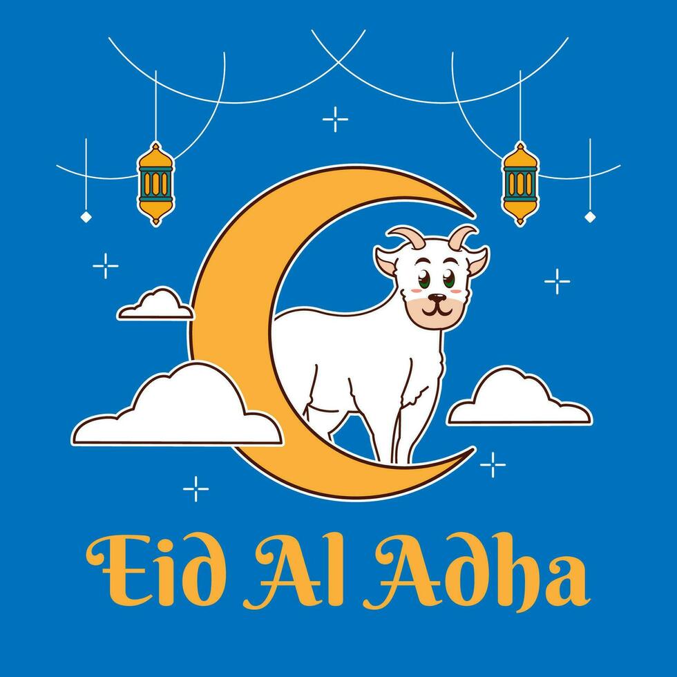 Eid al Adha with goat vector