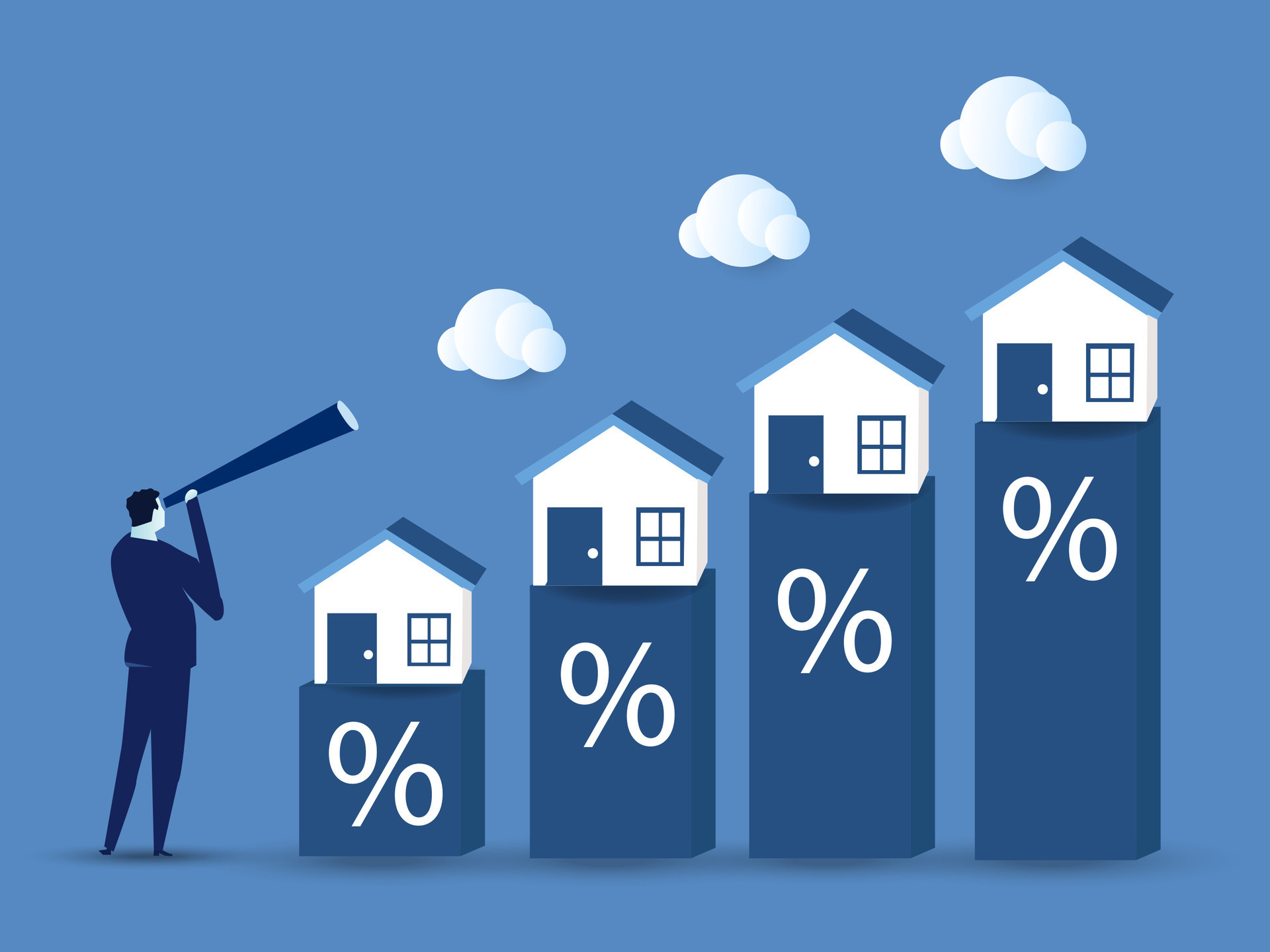 Housing price rising up, Arrow chart rising house prices, real estate