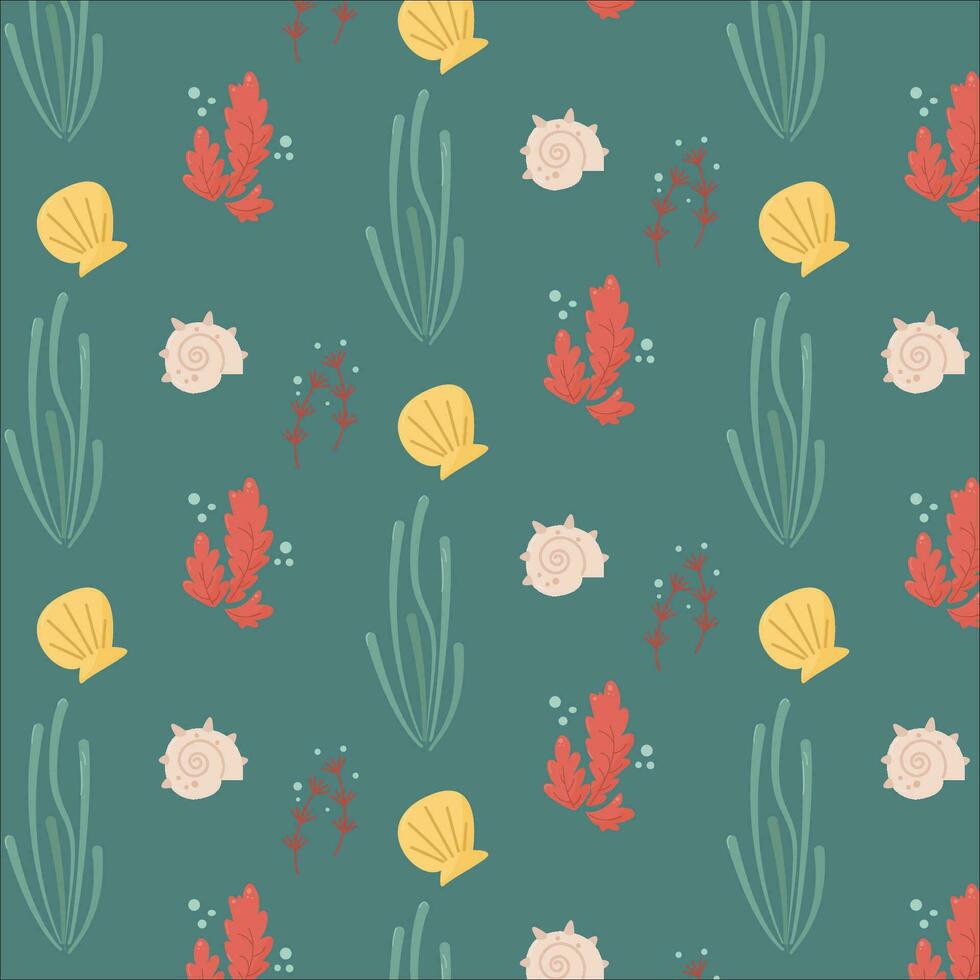 vector cute pattern underwater world