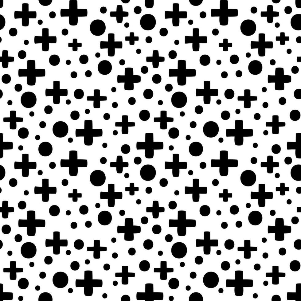 Abstract background. Many small geometric shapes in doodle style. Seamless pattern with black element. vector