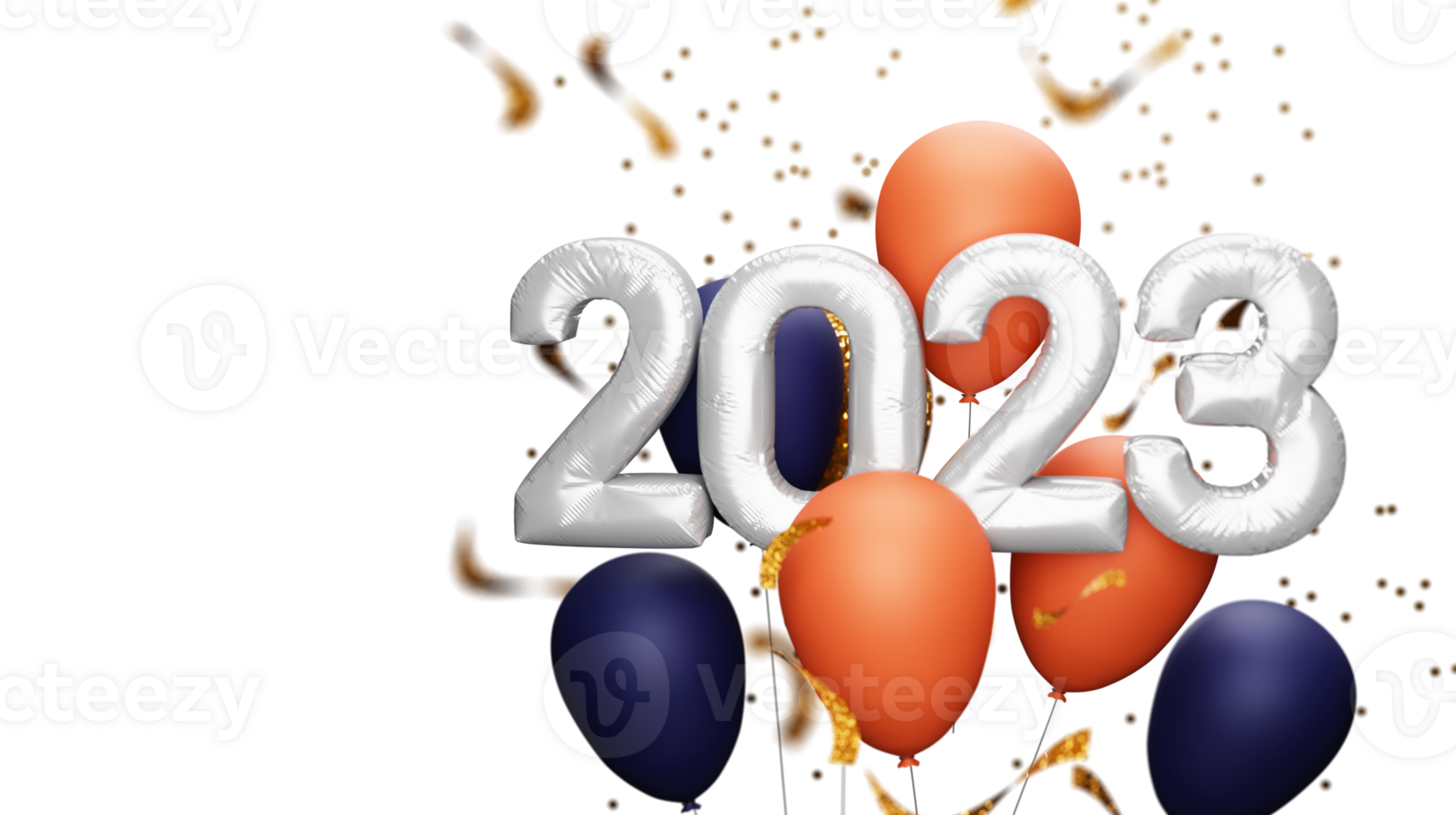 3D Render of text 2023 for the New Year Celebration. png