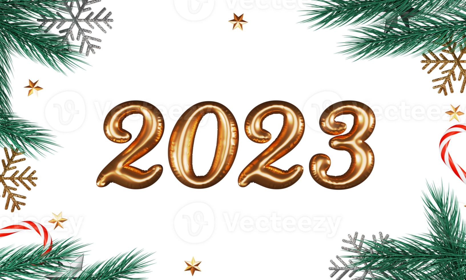 3D Render of text 2023 for the New Year Celebration. png