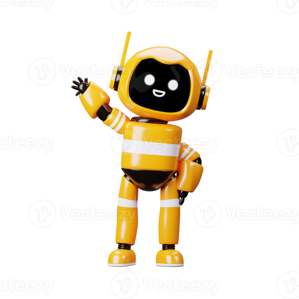 3D Icon Yellow Robot Happy png