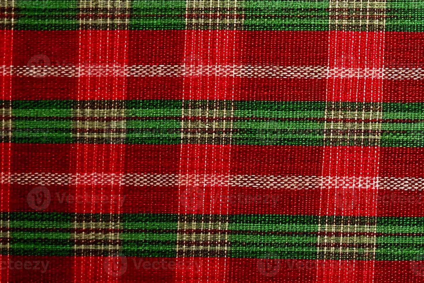 red fabric textile pattern, plaid background, linen cotton. photo