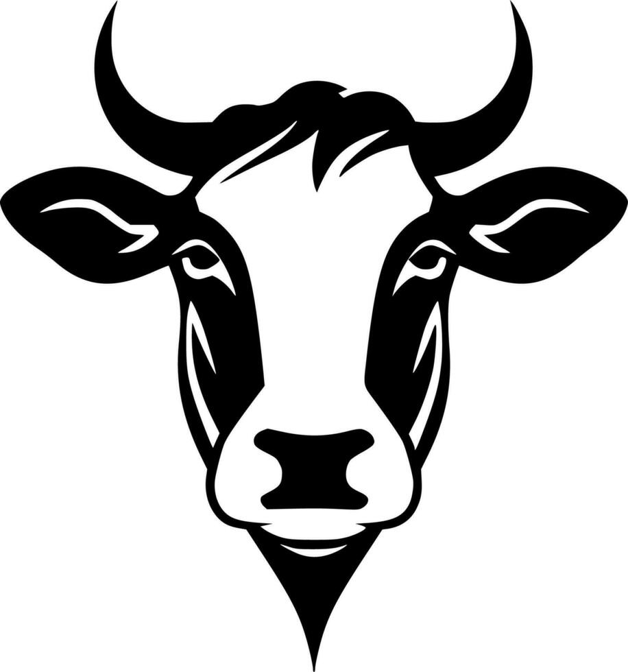 Cow, Minimalist and Simple Silhouette - Vector illustration