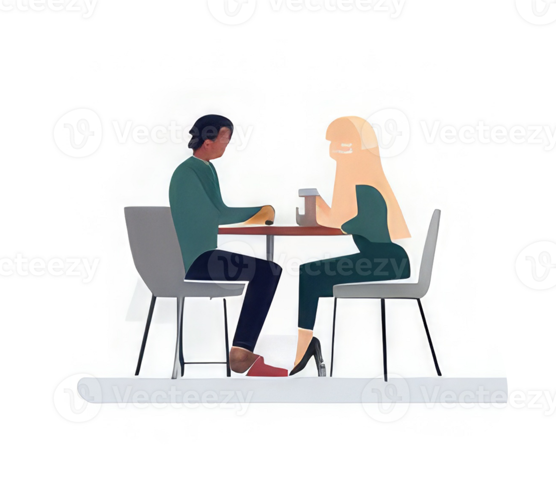 People working in the office, sitting at the desk . png