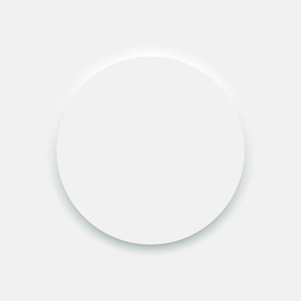 Neumorphism Round Blank Button UI Element Isolated Vector Illustration
