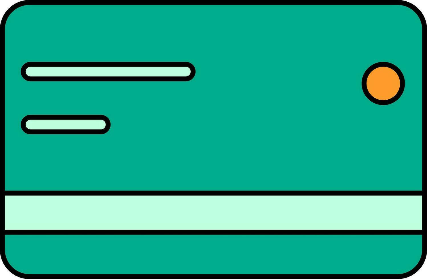 Payment Card Icon In Green And Orange Color. vector