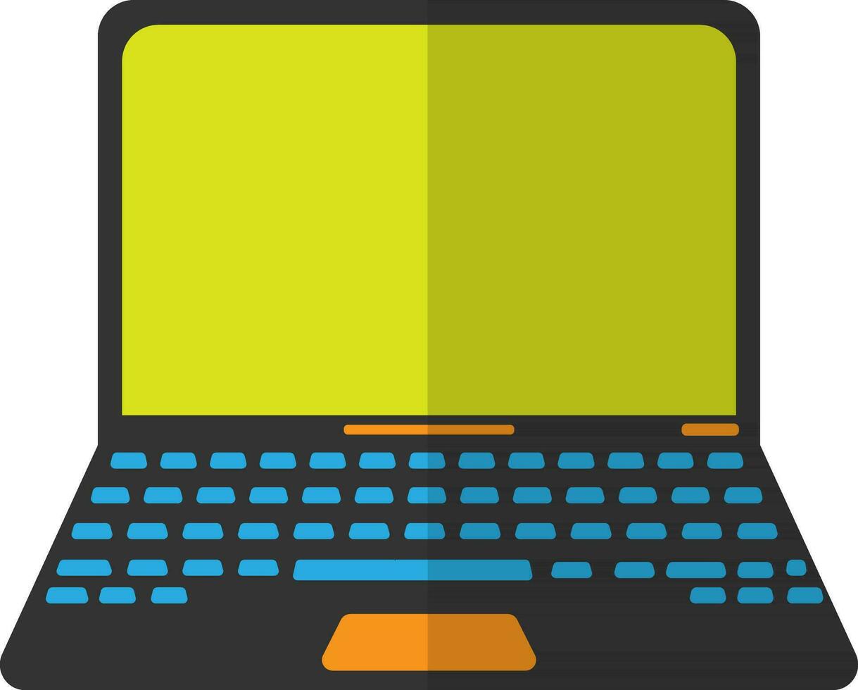 Flat style laptop icon. vector