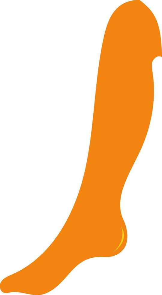 Orange human foot standing. vector