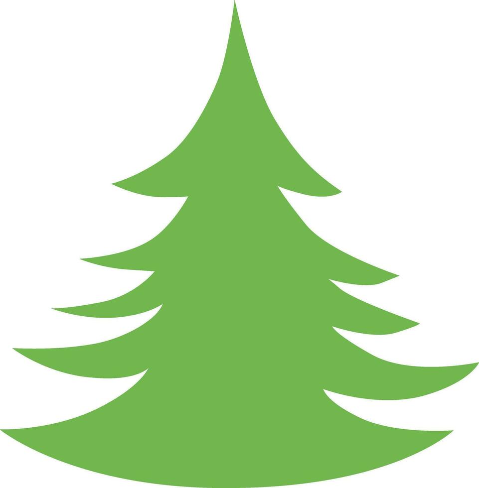 Pictogram of xmas tree in green color isolated. vector