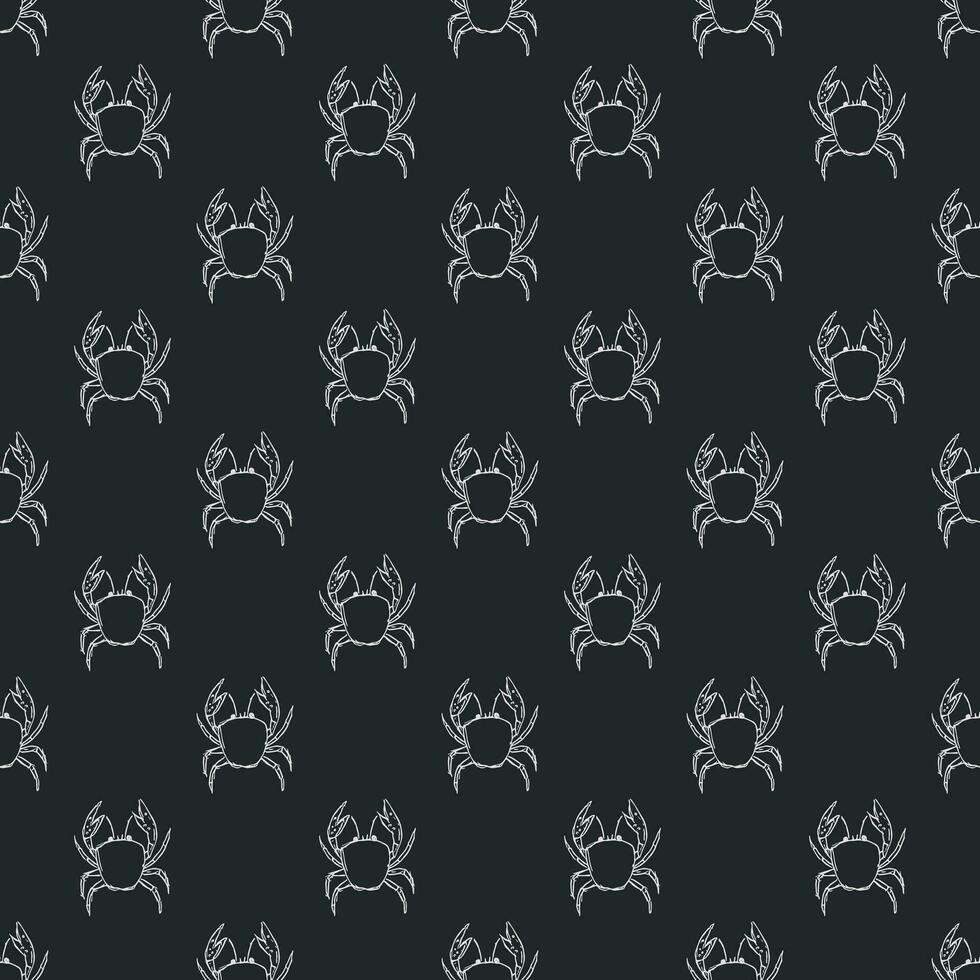 Seamless pattern with crabs. Doodle vector with crab icons. Drawn crab pattern