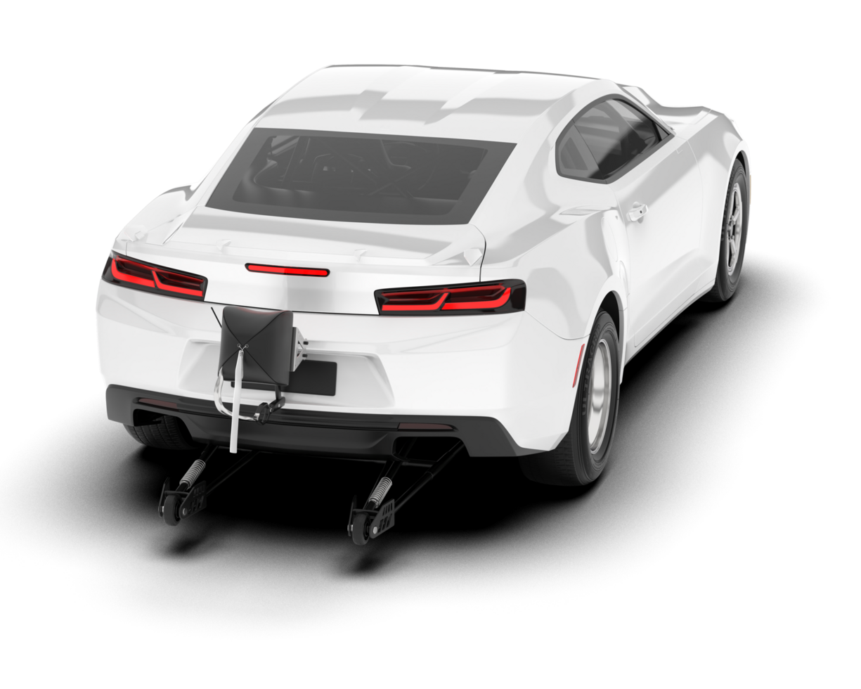 White sport car on transparent background. 3d rendering - illustration png