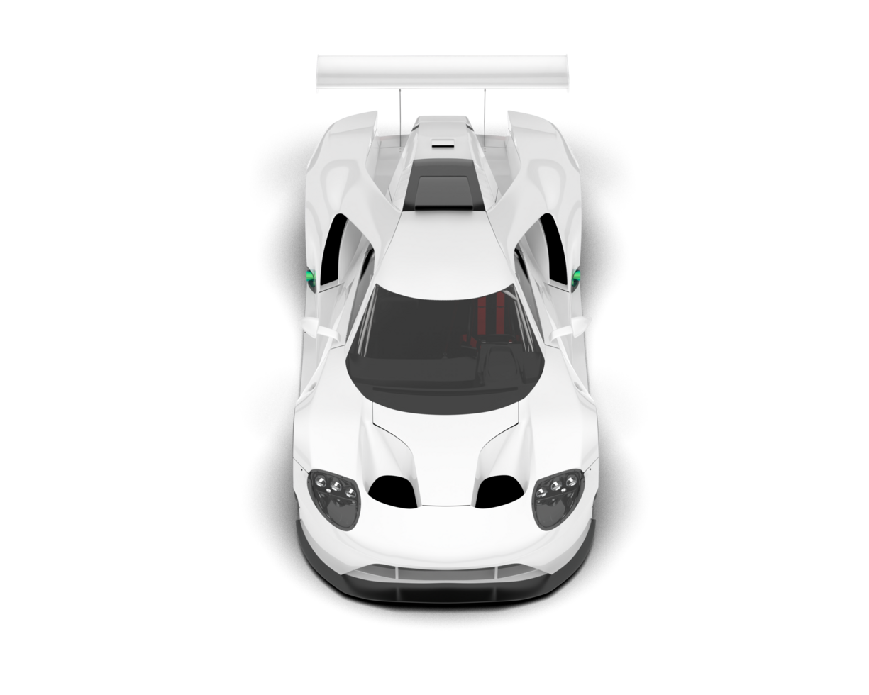 White sport car on transparent background. 3d rendering - illustration png