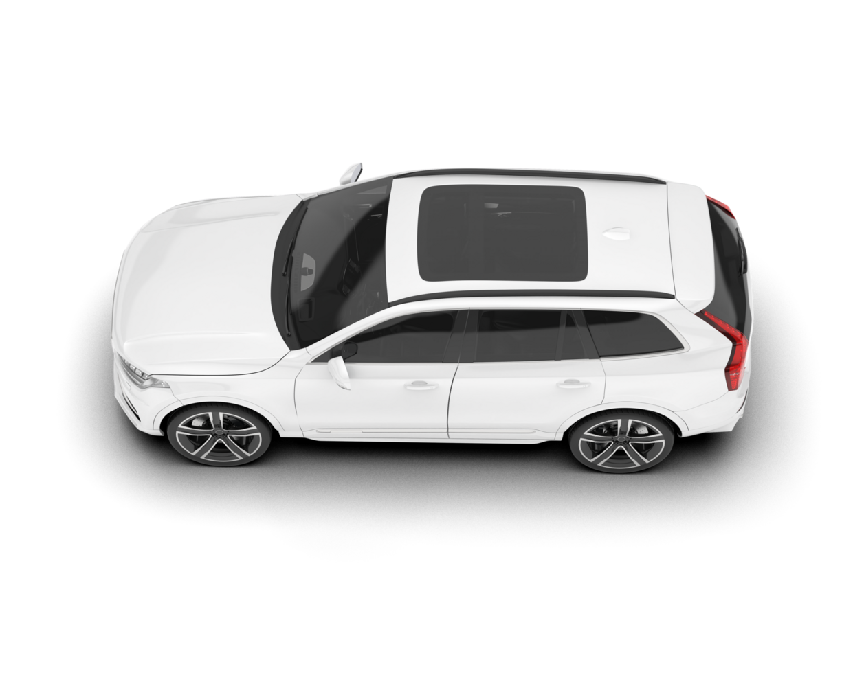 White SUV on transparent background. 3d rendering - illustration png