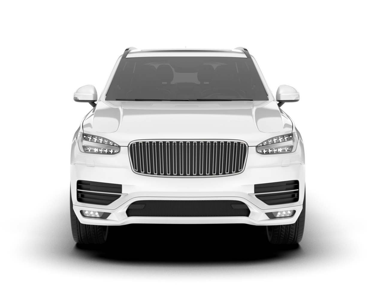 White SUV on transparent background. 3d rendering - illustration png