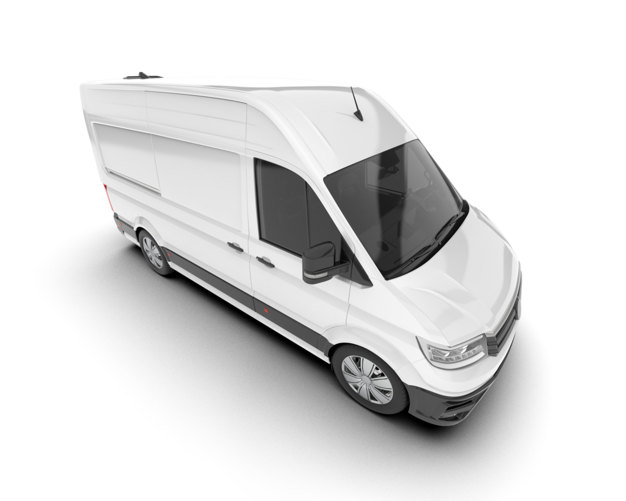 White van on transparent background. 3d rendering - illustration png