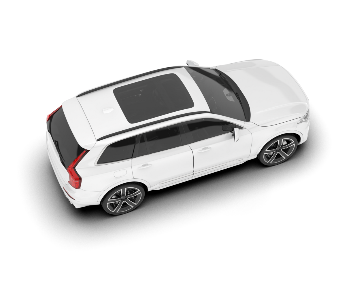 White SUV on transparent background. 3d rendering - illustration png