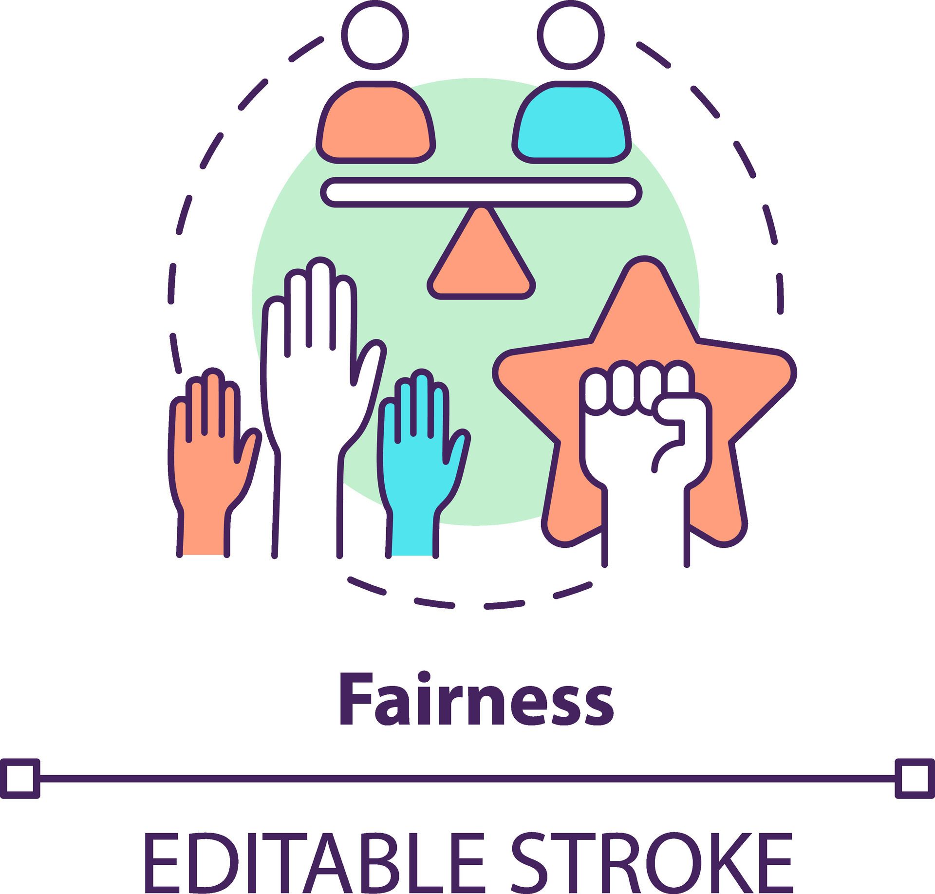 Fairness concept icon. Organizational ethics element abstract idea thin