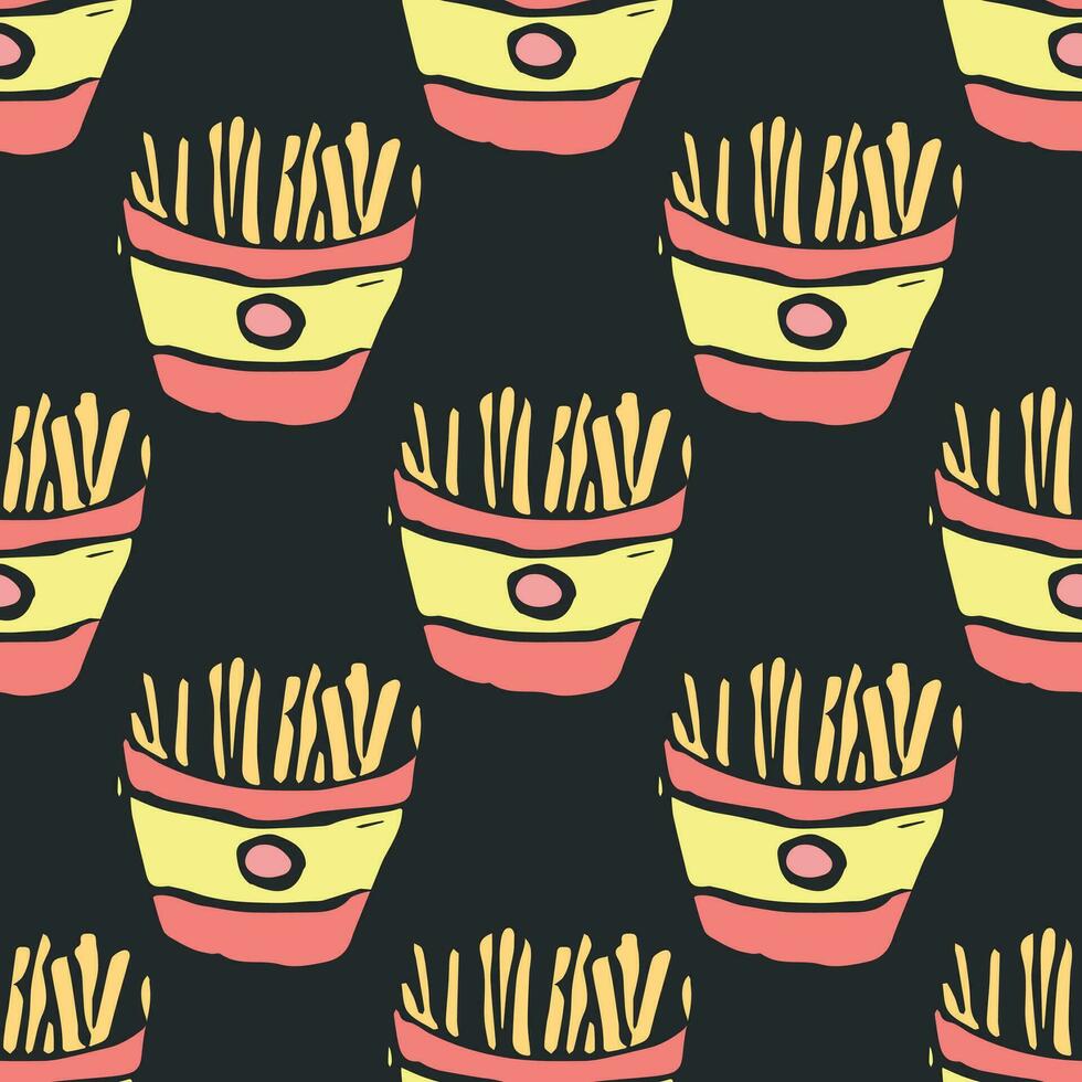 Seamless fast food pattern. fast food background vector