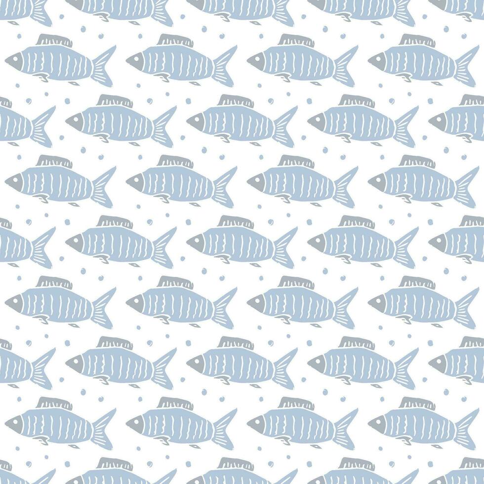 Colored seafood pattern. Drawn seafood background vector