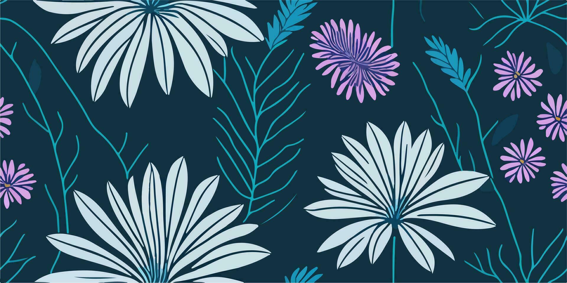 Aster Blossom Collection. Various Patterns and Colors vector