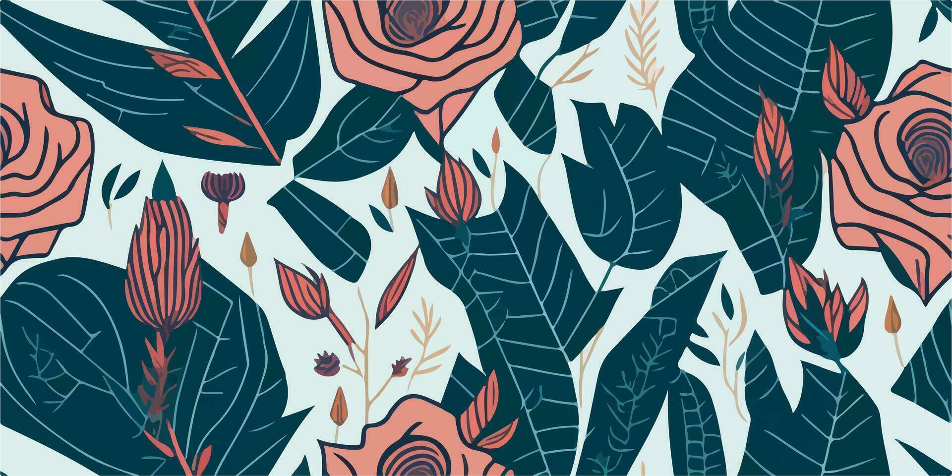 Radiant Blooms. Vibrant Flower Patterns in Vector Illustrations