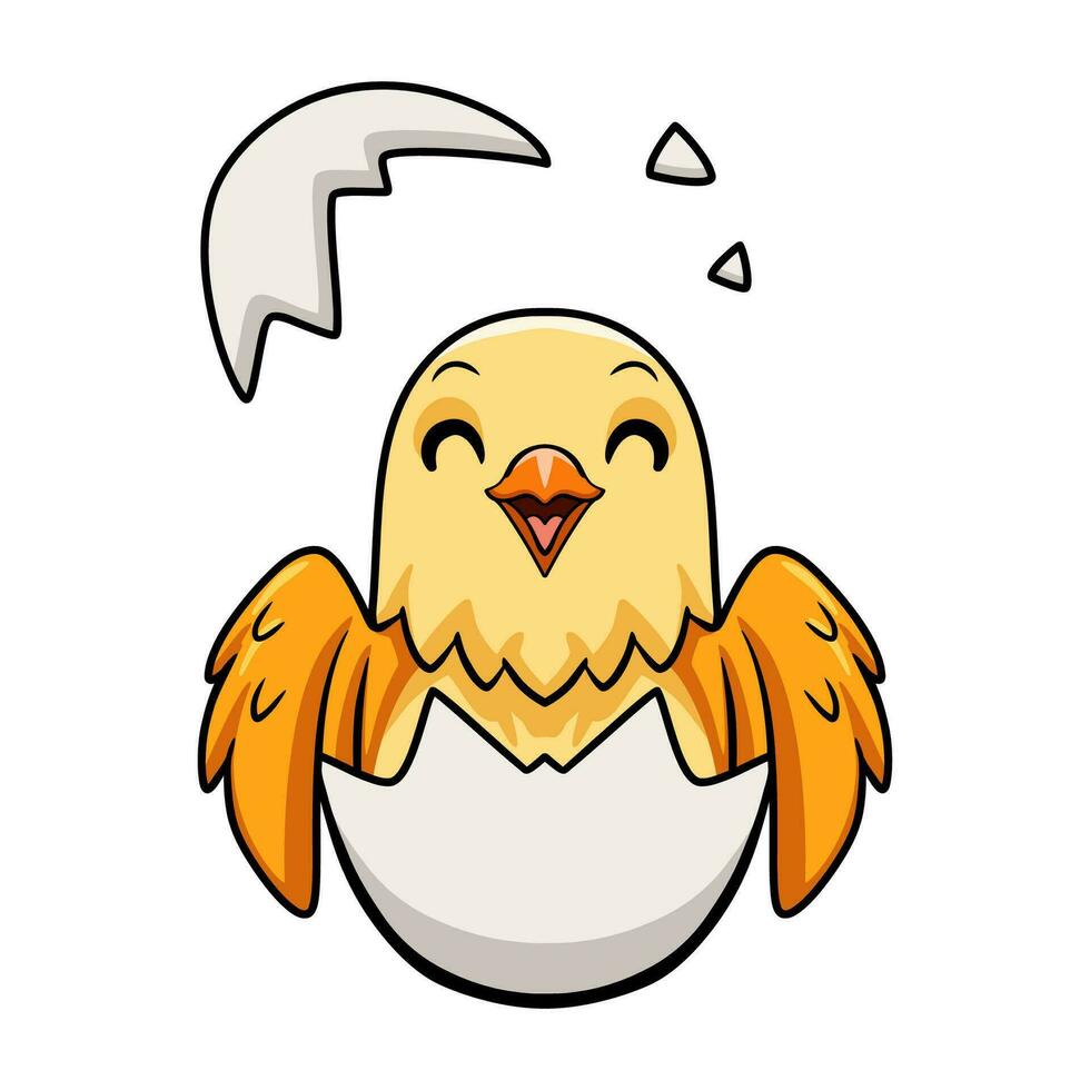 Cute creamino lovebird cartoon inside from egg vector