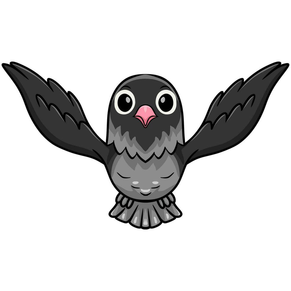 Cute mauve gray masked lovebird cartoon flying vector