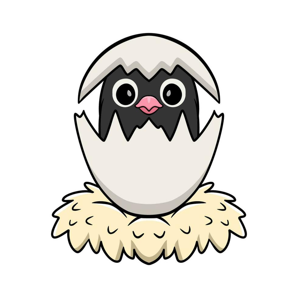 Cute mauve gray masked lovebird cartoon inside from egg vector