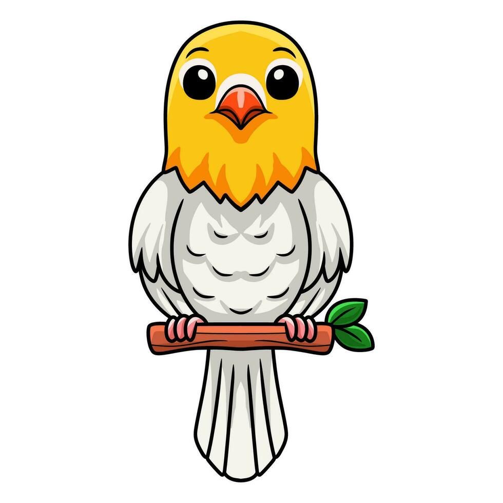 Cute opaline pale fallow lovebird cartoon on tree branch vector