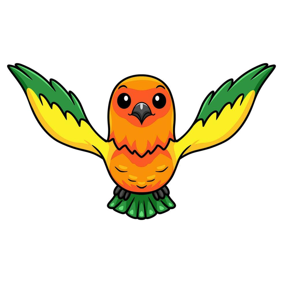 linda Dom conure loro dibujos animados volador vector